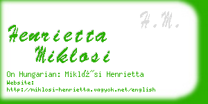 henrietta miklosi business card